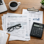 2026 tax season preparation on an accounting desk